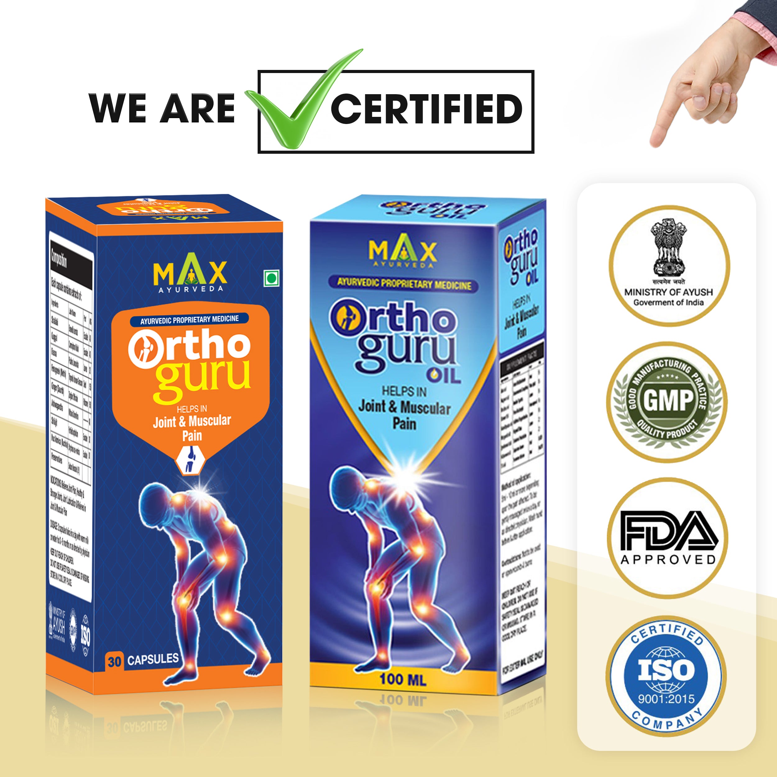 Ortho Guru Oil + capsules - Ayurvedic Joint & Muscular Pain