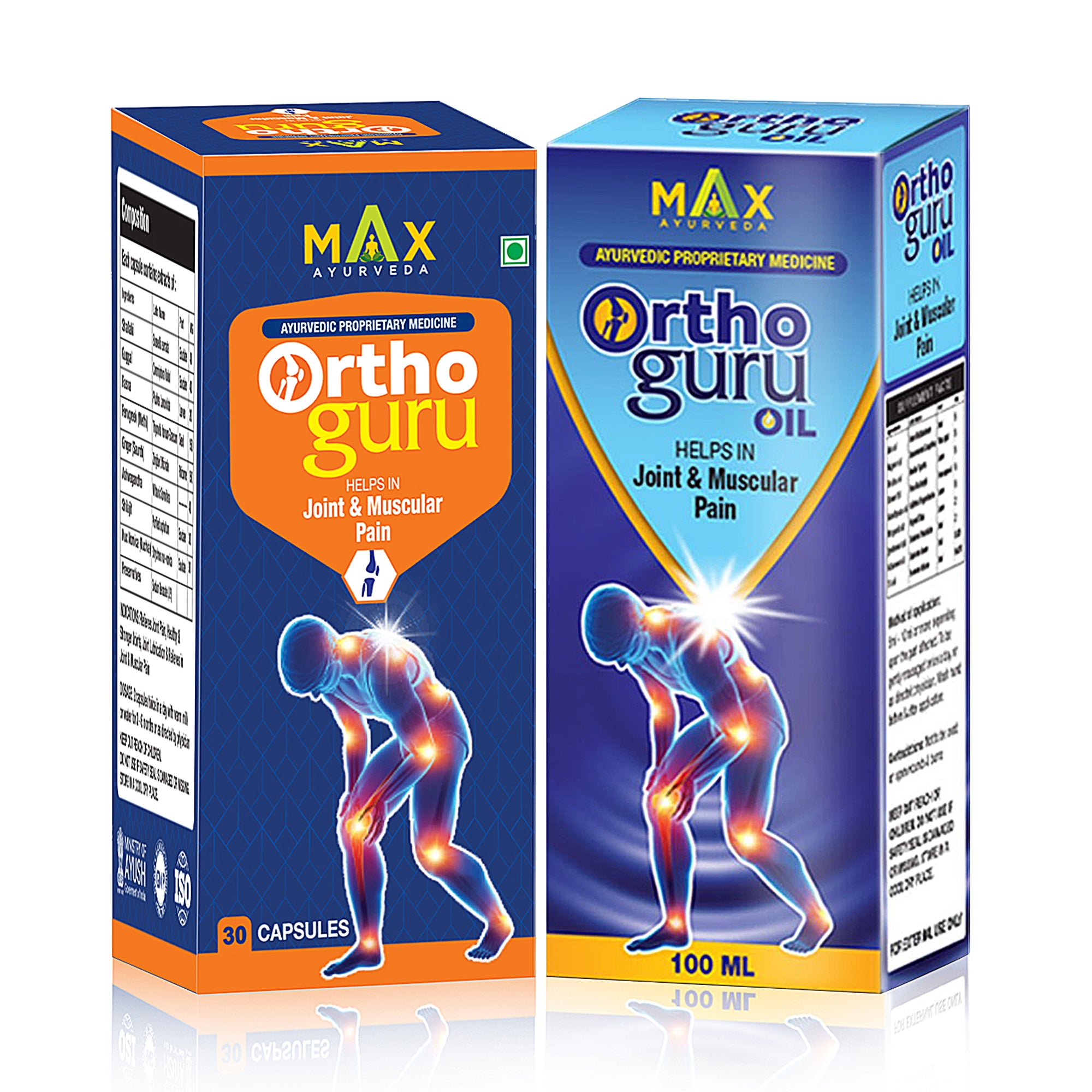 Ortho Guru Oil + capsules - Ayurvedic Joint & Muscular Pain