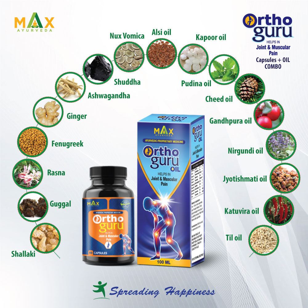 Ortho Guru Oil + capsules - Ayurvedic Joint & Muscular Pain